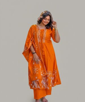 Orange Cotton 3 Piece