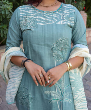 cotton digital handwork three piece