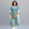 Cotton Digital Handwork Three Piece