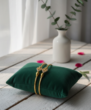 Alternative view of Elegant Gold-Finish Designer Bangles (Pair)