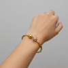 Elegant Star Charm Gold Bangles (pair)