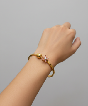 Elegant Star Charm Gold Bangles (pair)